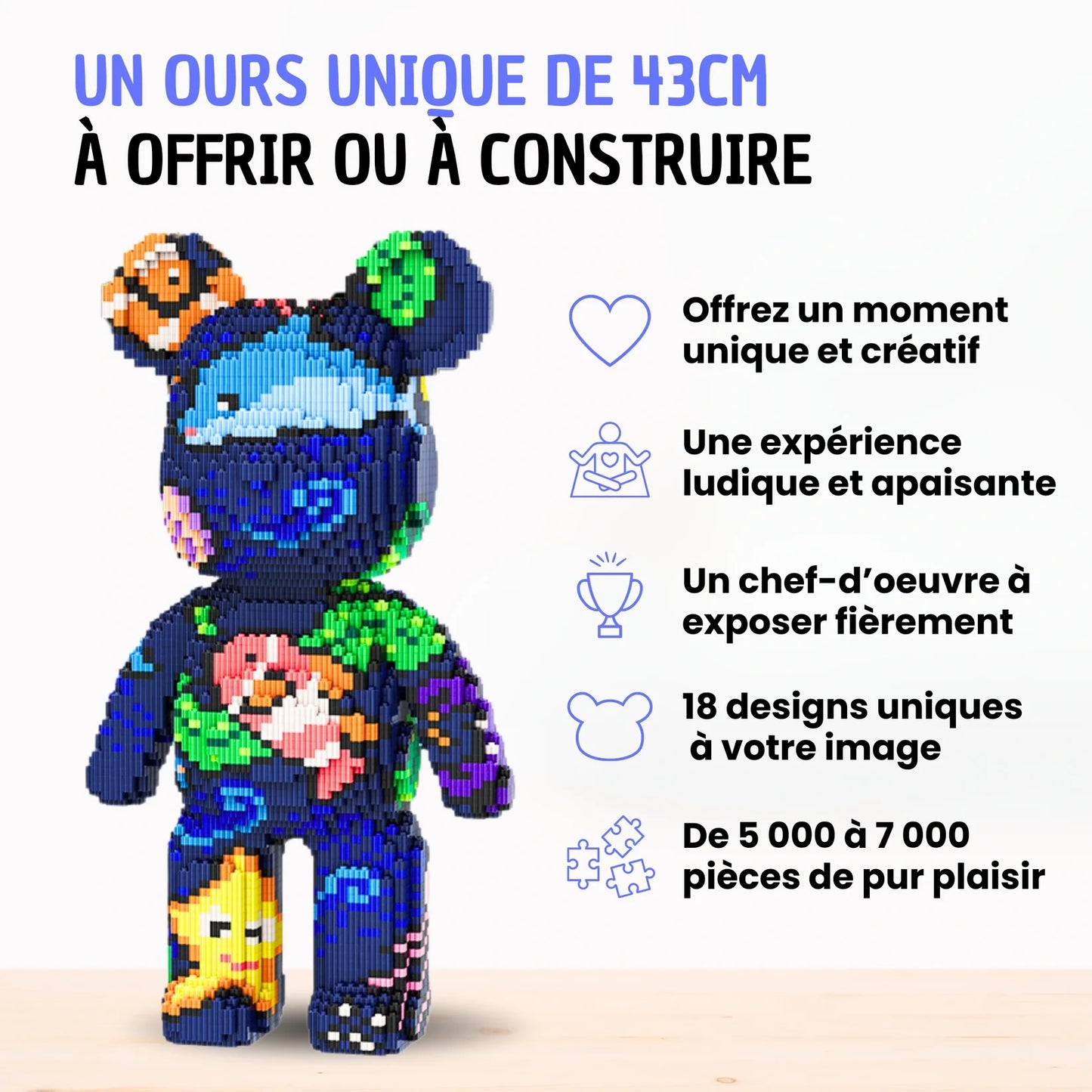 UNYQ™ Bear Géant en Briques à Assembler (5000+ pièces)